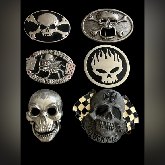 Skull and Crossbones Horror Belt Buckle Set - Picture 1 of 1
